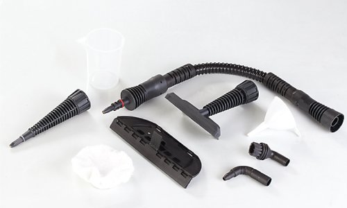 Fensterdampfreiniger Defort Dampfreiniger mit 1200 W und 3 bar Druck, Spitzdüse, Verlängerungsschlauch mit Düse, Messbecher, Einfülltrichter, Rundbürste, Winkeldüse, DSC-1200 - 2